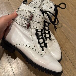 Rebecca Minkoff white leather boots